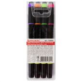 Набор текстовыделителей двусторонних BRAUBERG DUAL TIP 4 шт., АССОРТИ, линия 1-4 мм, 150845