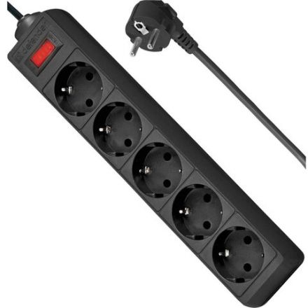 Сетевой фильтр DEFENDER ES, 5 розеток, 3 м, черный, 99485