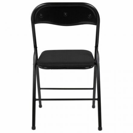 Стул складной BRABIX "Golf CF-007", чёрный каркас, чёрная ткань, гофрокороб, 533025
