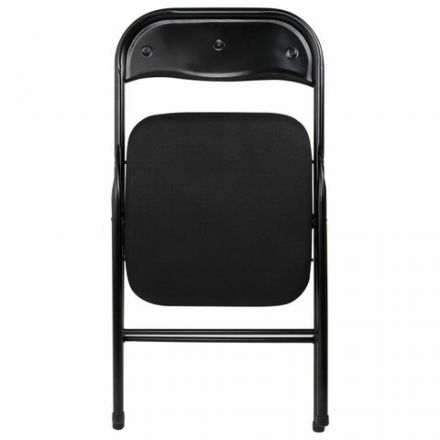 Стул складной BRABIX "Golf CF-007", чёрный каркас, чёрная ткань, гофрокороб, 533025