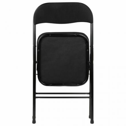 Стул складной BRABIX "Golf CF-007", чёрный каркас, чёрная ткань, гофрокороб, 533025