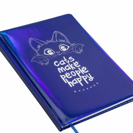 Дневник 1-11 класс 48 л., кожзам (твердая с поролоном), фольга, BRAUBERG HOLIDAY, "Веселый Кот", 106916