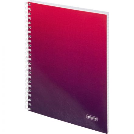 Бизнес-тетрадь А5 96л Attache Градиент Малиновый клетка, 65г, греб, УФ-лак