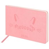 Еженедельник датированный 2026 МАЛЫЙ ФОРМАТ 105х160 мм, А6, BRAUBERG "Imprint", тиснение, розовый, 117213