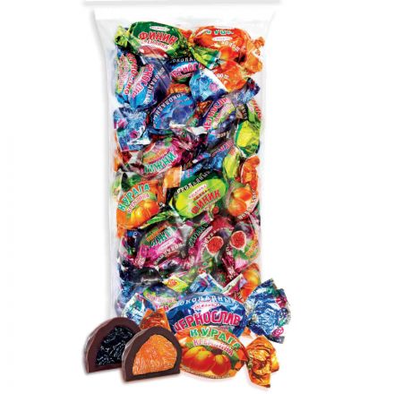 Конфеты шоколадные Кремлина Микс фрукты в шоколадной глазури,1кг