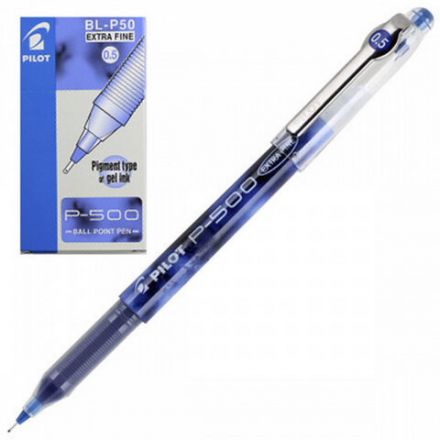 Ручка гелевая PILOT Р-500, СИНЯЯ, увеличенный объем чернил, игольчатый узел, линия 0,3 мм, BL-P50 L