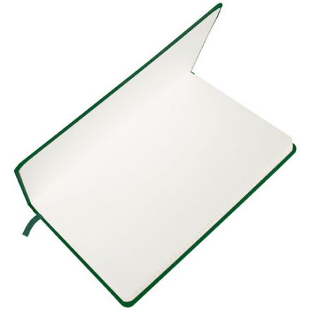 Блокнот А5 (148x218 мм), BRAUBERG "Metropolis", балакрон, 80 л., резинка, клетка, зеленый, 111583