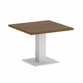 Home Office Стол журнальный квадратный VR.SP-5-60.2G Орех/Белый металл 600*600*450