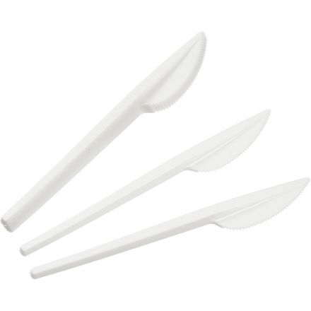 Нож одноразовый 165мм, белый, ПС 4000шт/кор