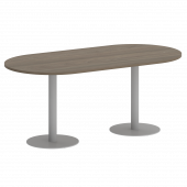 Home Office Стол овальный VR.SP-5-180.1 Вяз/Серый металл 1800*900*750