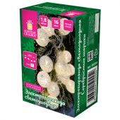 Электрогирлянда-нить комнатная "Шарики" 1,8 м, 16 LED, серебро, тёплый белый, батарейки, ЗОЛОТАЯ СКАЗКА, 592559