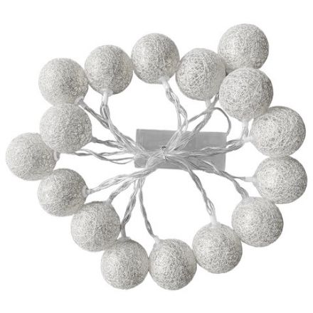 Электрогирлянда-нить комнатная "Шарики" 1,8 м, 16 LED, серебро, тёплый белый, батарейки, ЗОЛОТАЯ СКАЗКА, 592559