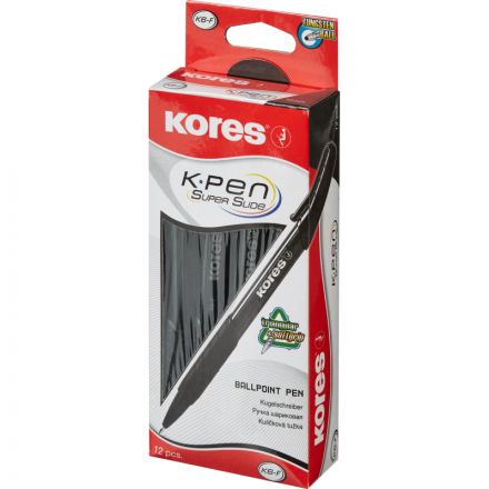Ручка шариковая автоматическая Kores K6 черная (толщина линии 0.5 мм)
