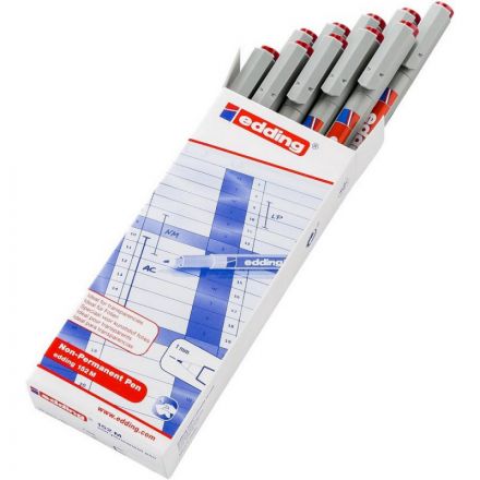 Маркер для глянц. поверхностей EDDING 152/2 M красный 1 мм стираемый