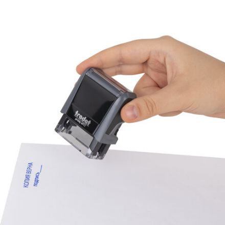 Штамп стандартный "КОПИЯ ВЕРНА, подпись", оттиск 38х14 мм, синий, TRODAT 4911P4-3.42, 54194