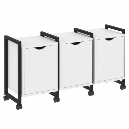 Loft Тумба на колесных опорах наборная. Вариант №5 VR.L-TN-5.K Белый бриллиант/Чёрный металл 1440*460*767 Loft Тумба на колесных опорах наборная. Вариант №5 VR.L-TN-5.K Белый бриллиант/Чёрный металл 1440*460*767