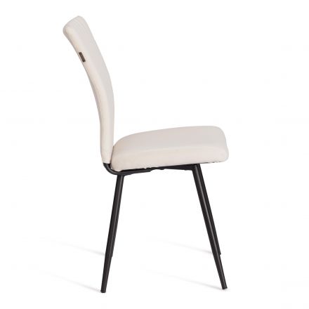 Стул обеденный Monte Carlo TREND, велюр, молочный/черный, 4, 49х51х93 см
