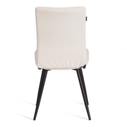 Стул обеденный Monte Carlo TREND, велюр, молочный/черный, 4, 49х51х93 см