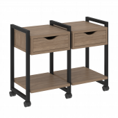 Loft Тумба на колесных опорах наборная. Вариант №1 VR.L-TN-1.K Дуб аризона/Чёрный металл 970*460*767