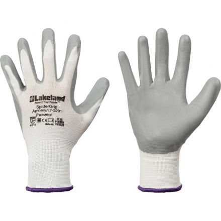 Перчатки защ.полиэфирн. Lakeland SpiderGrip 7-2201 с всп.нитр.р.L(5пар/уп)