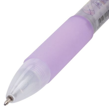 Ручка шариковая автоматическая с грипом BRAUBERG "First Love", СИНЯЯ, подвеска, корпус ассорти, узел 0,5 мм, линия письма 0,3 мм, 141285