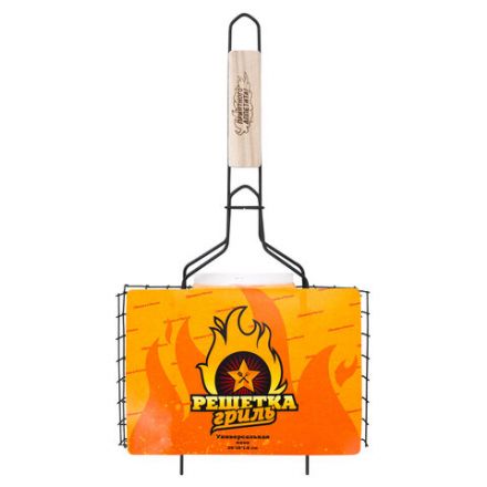 Решетка-гриль универсальная, размер 290х190 мм, глубина 18 мм, оксидированное покрытие, 101401, 701739