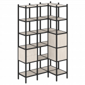 Loft Угловой внутренний стеллаж наборный VR.L-35 Денвер светлый/Чёрный металл 1278*862*2280 Loft Угловой внутренний стеллаж наборный VR.L-35 Денвер светлый/Чёрный металл 1278*862*2280