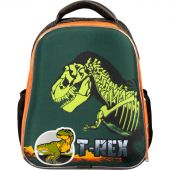 Ранец №1School Basic T-Rex, 2 отд., эргоном. спинка, светящийся кант Ранец №1School Basic T-Rex, 2 отд., эргоном. спинка, светящийся кант