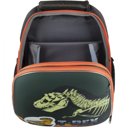 Ранец №1School Basic T-Rex, 2 отд., эргоном. спинка, светящийся кант