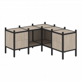 Loft Угловой внутренний стеллаж наборный VR.L-27 Дуб аттик/Чёрный металл 1278*1278*636