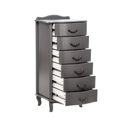 Комод Leset "Джульетта" узкий (6 ящ.), Серый ясень