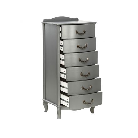 Комод Leset "Джульетта" узкий (6 ящ.), Серый ясень