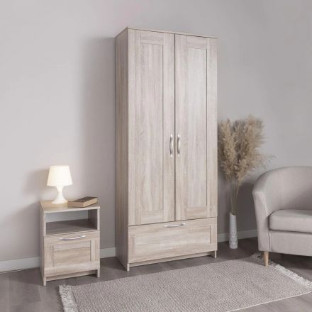 Шкаф для одежды ШС_Сириус 2 двери и 1 ящик дуб сонома