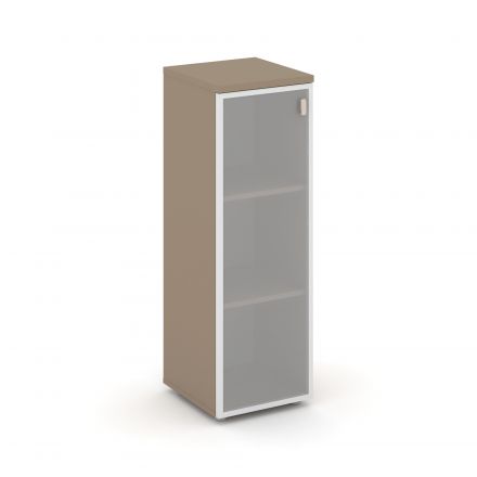 Estetica Шкаф сред. узкий лев. (1 сред. фасад стекло в раме) ES.SU-2.4R (L) Латте/Сатин матовый 400*420*1207