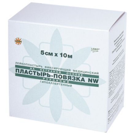Пластырь-повязка рулонная LEIKO 5х1000 см, на нетканой основе "Липкий бинт", 132824