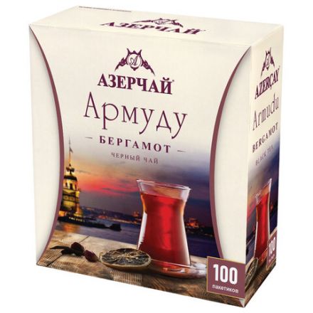 Чай АЗЕРЧАЙ "Армуду" черный с бергамотом, 100 пакетиков по 1,6 г, 420535 Чай АЗЕРЧАЙ "Армуду" черный с бергамотом, 100 пакетиков по 1,6 г, 420535