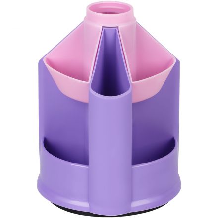 Настольная подставка СТАММ "Mini Desk", пластиковая, вращающаяся, фиолетовый/розовый Настольная подставка СТАММ "Mini Desk", пластиковая, вращающаяся, фиолетовый/розовый