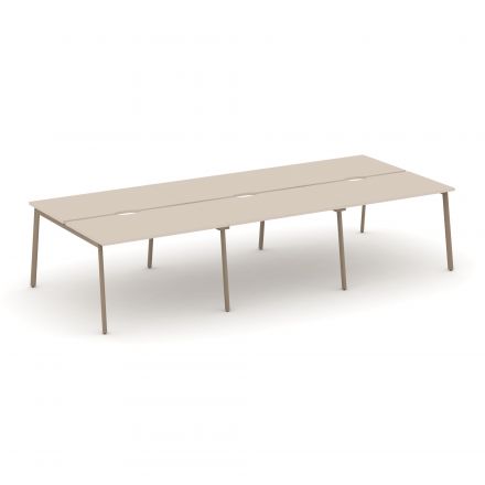 Estetica Рабочая станция на 6 мест ES.D.RS-6.2-VP Капучино/Латте металл 3540*1500*750