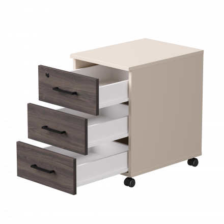 Тумба мобильная Everprof EVO 406х540х608 Кашемир/Кашемир/Дуб Пасадена