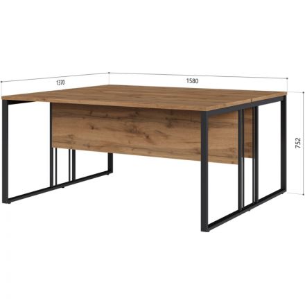 Рабочая станция Easy Loft 241S006 Ш1580 2раб.места дуб натур