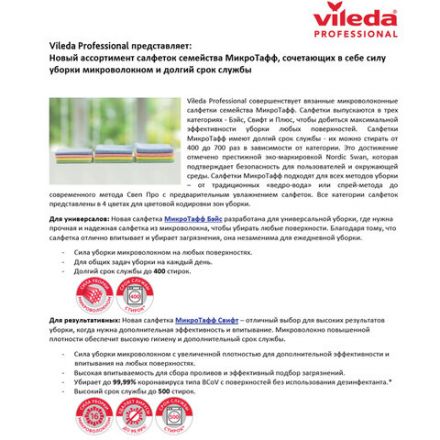 Салфетка VILEDA "МикроТаффПлюс", КОМПЛЕКТ 5 шт., микрофибра, голубые, 38х38 см, 340 г/м2, 111958 Салфетка VILEDA "МикроТаффПлюс", КОМПЛЕКТ 5 шт., микрофибра, голубые, 38х38 см, 340 г/м2, 111958