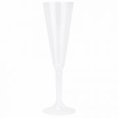 Фужер одноразовый 160 мл для шампанского пластиковый, прозрачная высокая ножка, "Флюте", 1015