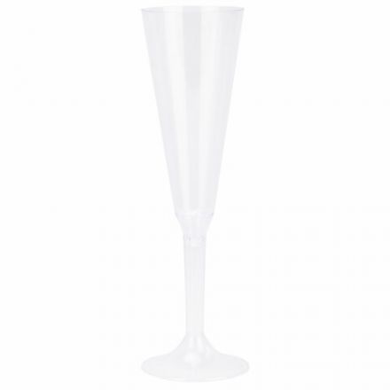 Фужер одноразовый 160 мл для шампанского пластиковый, прозрачная высокая ножка, "Флюте", 1015