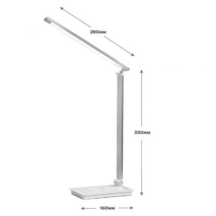 Светильник Ultraflash UF-834 C01 бел (Led настол, 8Вт, 5 ССТ, ночник, зар.)
