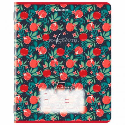 Тетрадь 18 л. BRAUBERG, клетка, обложка картон, ГРАНАТ, 107296