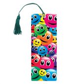 Закладка для книг с линейкой 3D-ОБЪЕМНАЯ BRAUBERG, "Смайлики", с декоративным шнурком, 128096