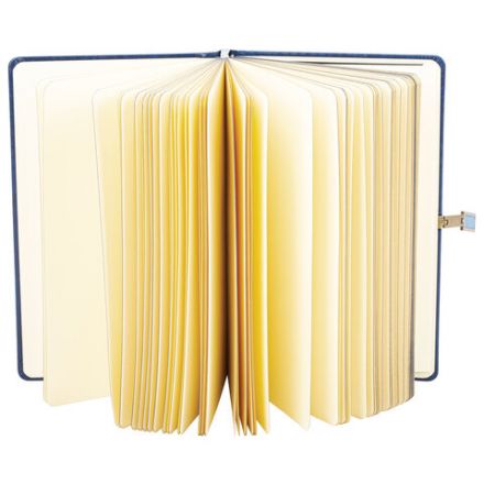 Скетчбук, слоновая кость 140 г/м2 130х210 мм, 80 л., КОЖЗАМ, застежка металл, BRAUBERG ART CLASSIC, "Inspiration", под кожу, синий, 116465