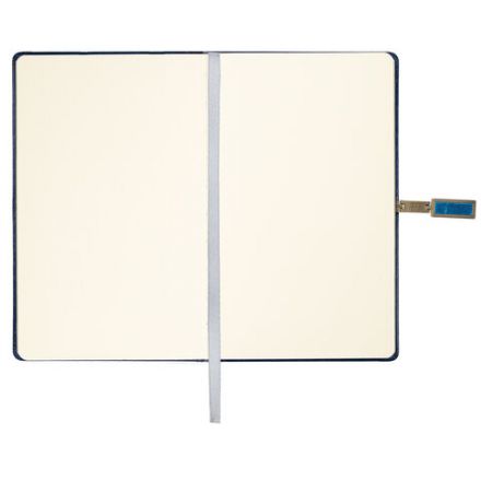 Скетчбук, слоновая кость 140 г/м2 130х210 мм, 80 л., КОЖЗАМ, застежка металл, BRAUBERG ART CLASSIC, "Inspiration", под кожу, синий, 116465