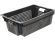 Ящик 600х400х200 1,5кг. дно сплошное, стенки перфорированные  чёрный