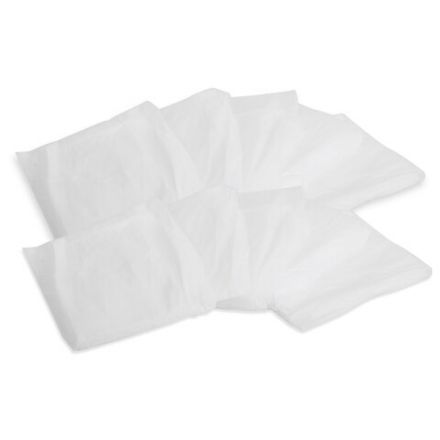 Халат одноразовый белый на липучках КОМПЛЕКТ 10 шт., XXL, 56-58 размер, 110 см, рукав на резинке, 25 г/м2, СНАБЛАЙН